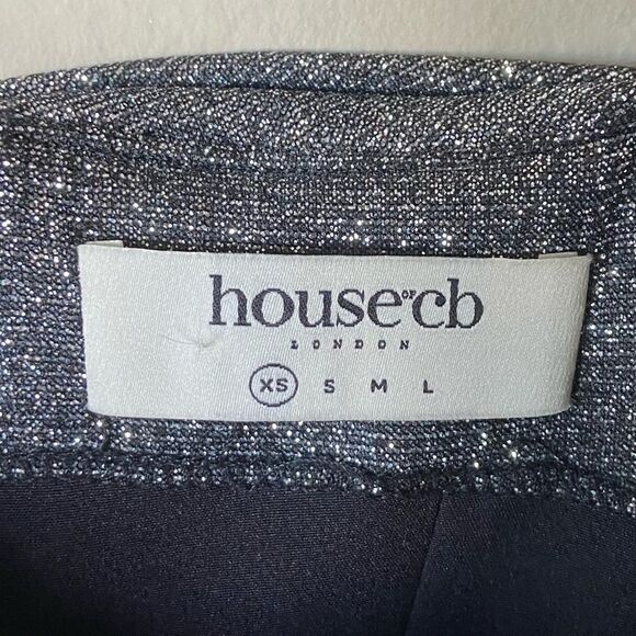 Rare House of Cb Ophelia Mini Silver Gray Dress Corset Shimmer Size XS - Picture 8 of 10